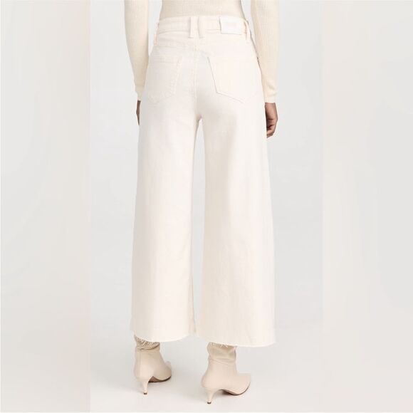 PAIGE Frankie Wide Leg Jeans with Seamed Belt Loops in DESERT DUNE - Picture 5 of 15